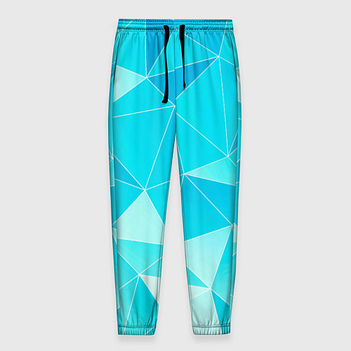 Мужские брюки Легкие голубые блоки с градиентом / 3D-принт – фото 1