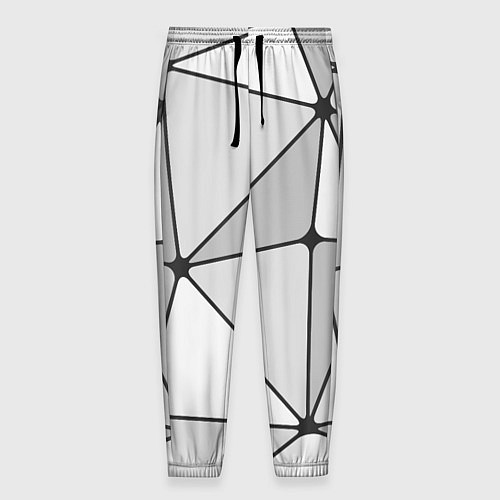 Мужские брюки Геометрические линии на сером фоне / 3D-принт – фото 1