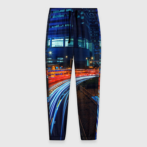 Мужские брюки Ночной мегаполис night city / 3D-принт – фото 1