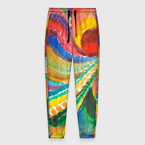 Мужские брюки Райская птичка акварельная абстракция / 3D-принт – фото 1