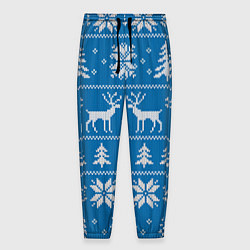 Мужские брюки Рождественский синий свитер с оленями