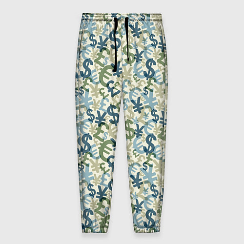 Мужские брюки Значки валют / 3D-принт – фото 1