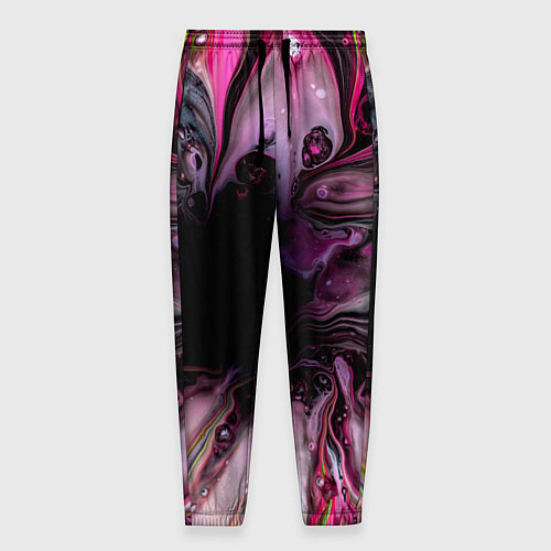 Мужские брюки Розовые краски и волны / 3D-принт – фото 1