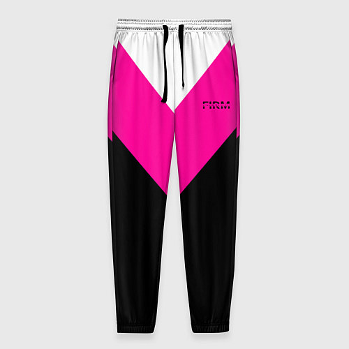 Мужские брюки FIRM черный с розовой вставкой / 3D-принт – фото 1