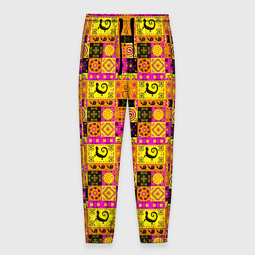 Мужские брюки Colored patterned ornament / 3D-принт – фото 1