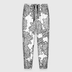 Мужские брюки Цветы хризантемы: линейный рисунок