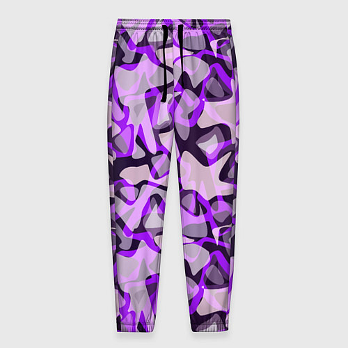 Мужские брюки Сиренево-серый абстрактный пятнистый узор / 3D-принт – фото 1