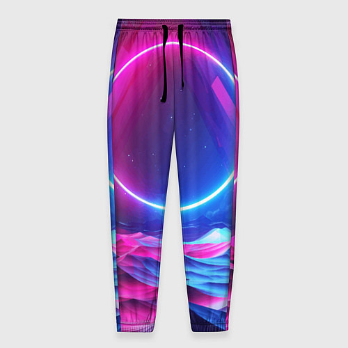 Мужские брюки Круг и разноцветные кристаллы - vaporwave / 3D-принт – фото 1
