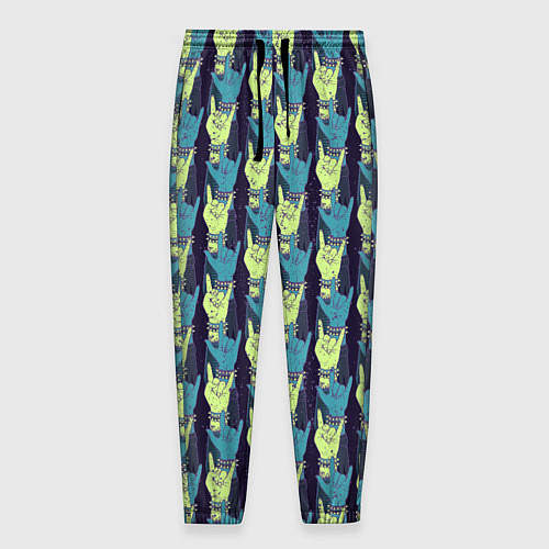 Мужские брюки Рука с жестом рок / 3D-принт – фото 1