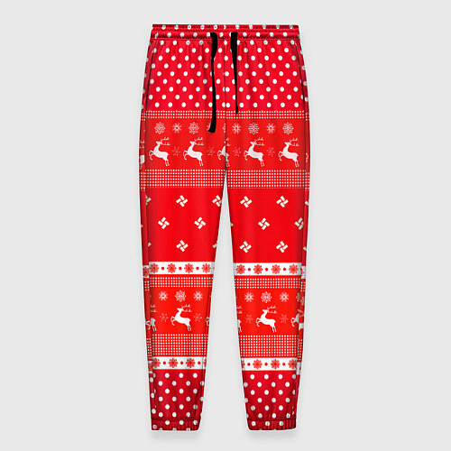 Мужские брюки Праздничный красный свитер / 3D-принт – фото 1