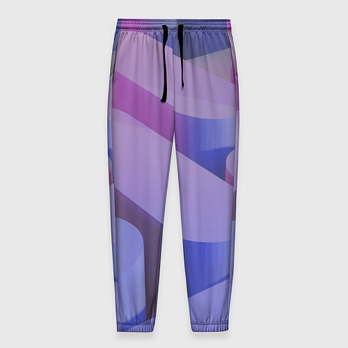 Мужские брюки Абстрактные фиолетовые прямоугольники со скругленн / 3D-принт – фото 1