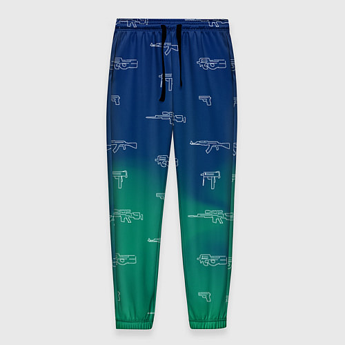 Мужские брюки Стволы автоматы паттерн / 3D-принт – фото 1