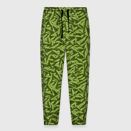 Мужские брюки Милитари листья в полоску / 3D-принт – фото 1