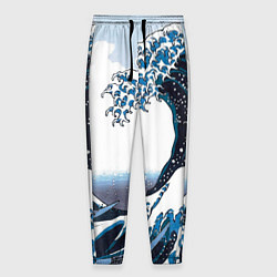 Брюки на резинке мужские Цунами в Японии, цвет: 3D-принт