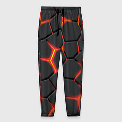 Брюки на резинке мужские Неоновый разлом - жёлтый, цвет: 3D-принт