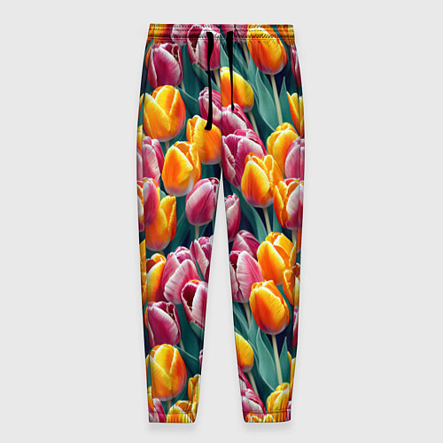 Мужские брюки Роскошные тюльпаны / 3D-принт – фото 1