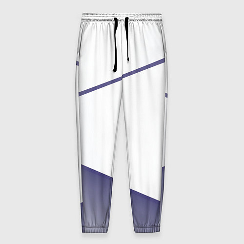 Мужские брюки Абстрактный белый и фиолетовый паттерн / 3D-принт – фото 1