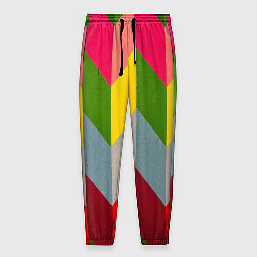 Мужские брюки Разноцветный ромбический абстрактный паттерн / 3D-принт – фото 1