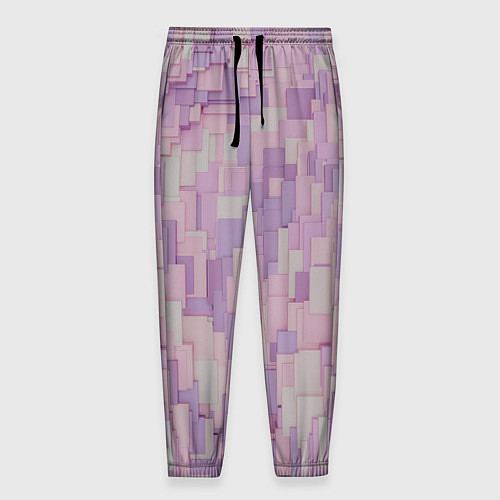 Мужские брюки Множество розовых геометрических кубов / 3D-принт – фото 1