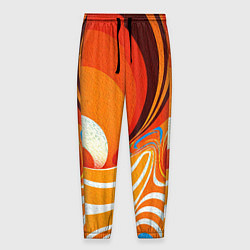 Мужские брюки Текучая краская в ярких оранжевых цветах