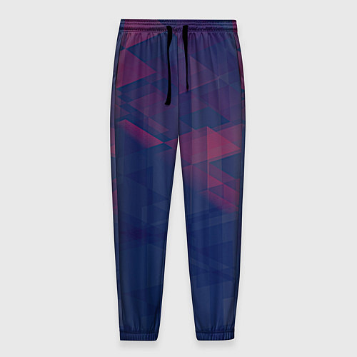 Мужские брюки Абстрактный прозрачный стеклянный фиолетовый патте / 3D-принт – фото 1