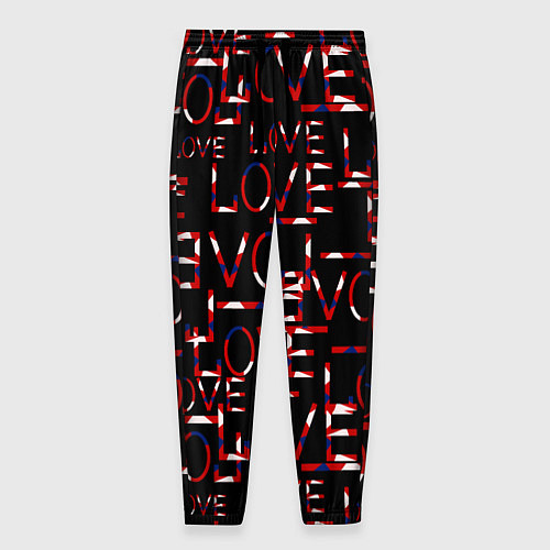 Мужские брюки Love паттерн / 3D-принт – фото 1