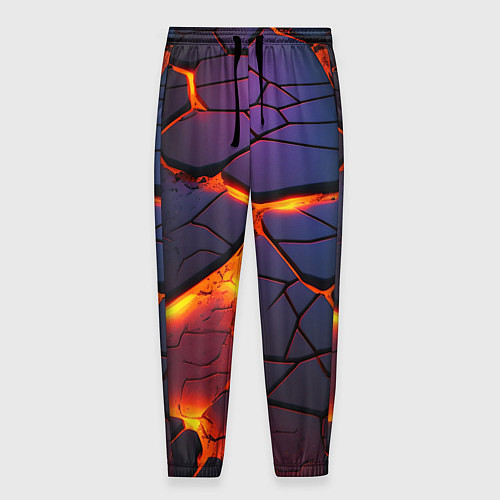 Мужские брюки Неоновая лава - течение / 3D-принт – фото 1