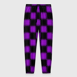 Мужские брюки Фиолетовый черный узор Шахматка