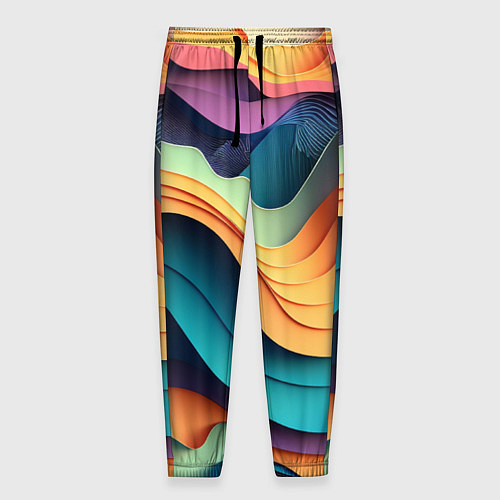 Мужские брюки Цветной рельеф / 3D-принт – фото 1
