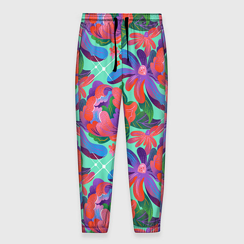 Мужские брюки Цветочный паттерн арт / 3D-принт – фото 1