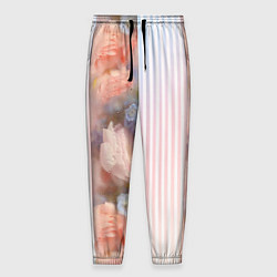 Мужские брюки Цветы за стеклом - полосы с градиентом