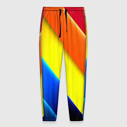 Мужские брюки Радужные полосы текстура / 3D-принт – фото 1