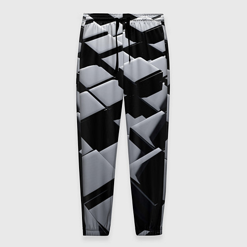Мужские брюки Карбоновые грани черные / 3D-принт – фото 1