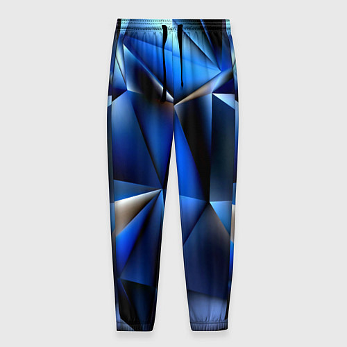 Мужские брюки Polygon blue abstract / 3D-принт – фото 1