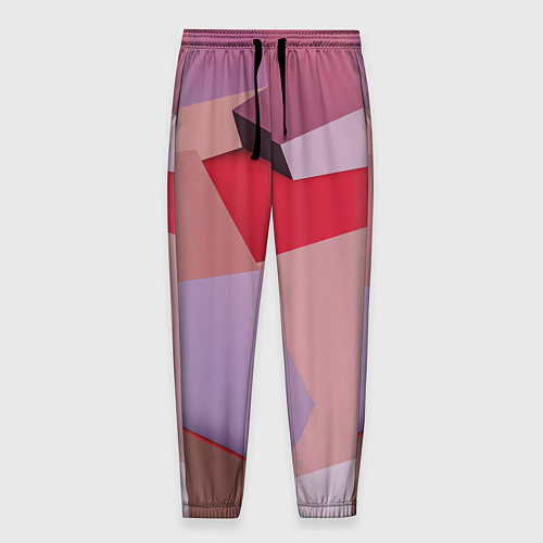 Мужские брюки Розовое абстрактное множество кубов / 3D-принт – фото 1