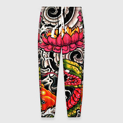 Мужские брюки Иредзуми: цветущий лотос