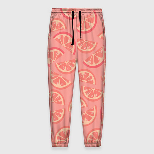 Мужские брюки Цитрусовые дольки - розовый паттерн / 3D-принт – фото 1