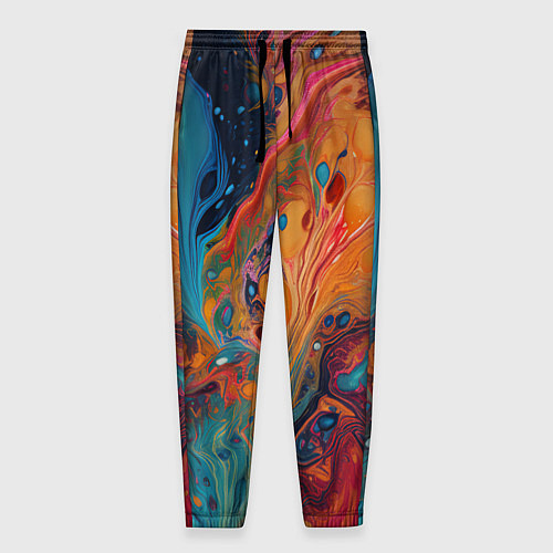 Мужские брюки Яркие абстрактные разводы краски / 3D-принт – фото 1