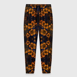 Мужские брюки Желто-оранжевые нежные цветы