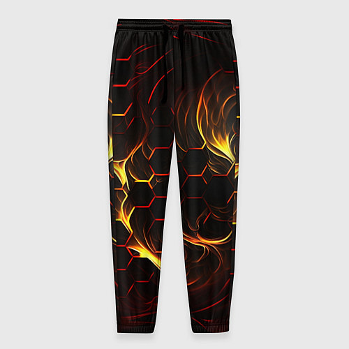 Мужские брюки Огненные объемные плитки / 3D-принт – фото 1