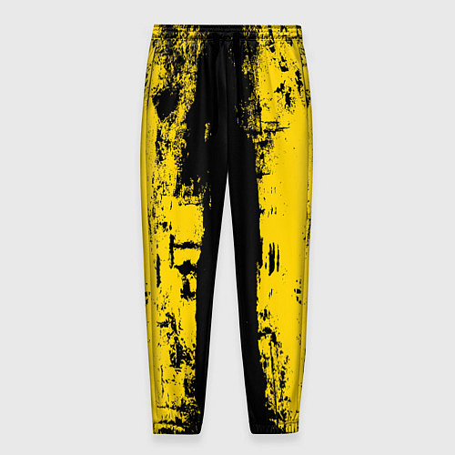 Мужские брюки Вертикальная черно-желтая полоса Cyberpunk 2077 / 3D-принт – фото 1
