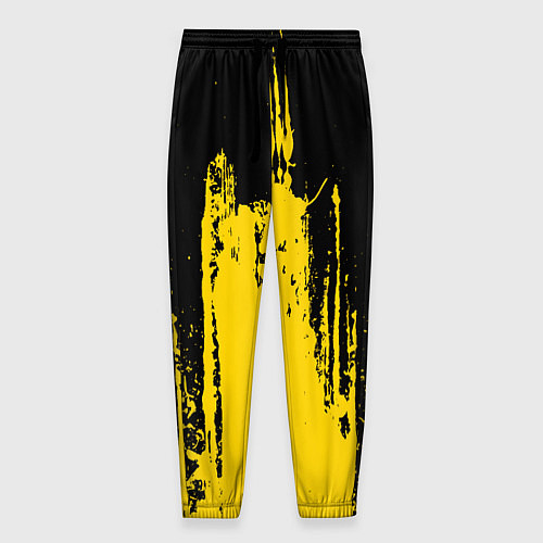 Мужские брюки Фонтан бурлящей желтой краски / 3D-принт – фото 1