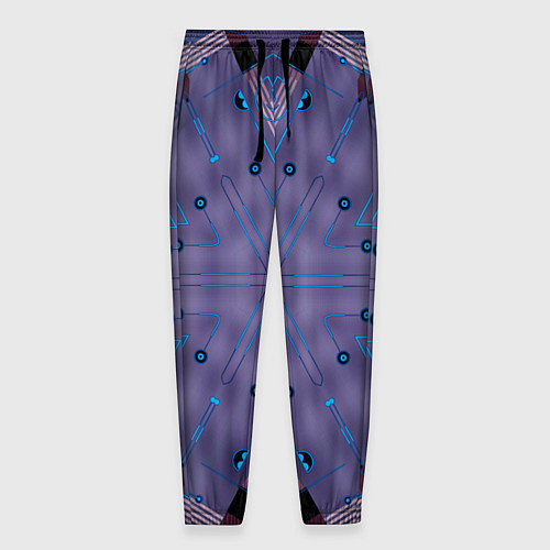 Мужские брюки Техно фиолетовая броня / 3D-принт – фото 1