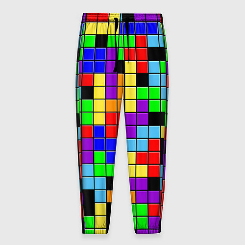 Мужские брюки Тетрис цветные блоки / 3D-принт – фото 1
