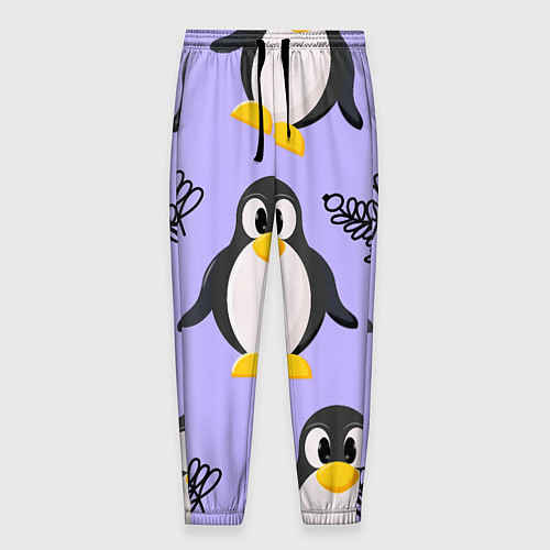 Мужские брюки Пингвин и веточка / 3D-принт – фото 1