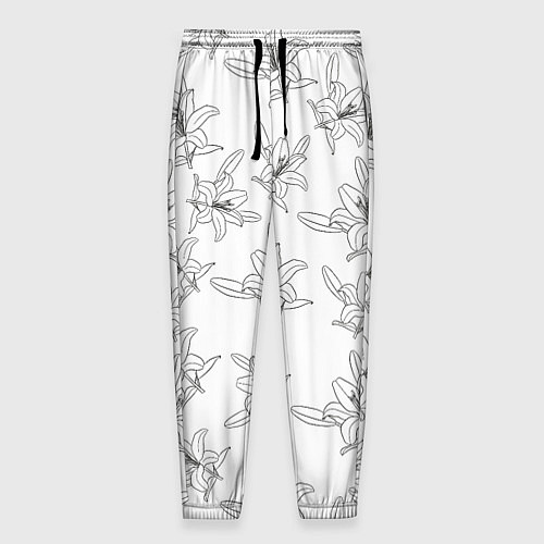 Мужские брюки Лилия цветочный паттерн / 3D-принт – фото 1