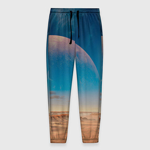Мужские брюки Пустыня и очертания планеты / 3D-принт – фото 1