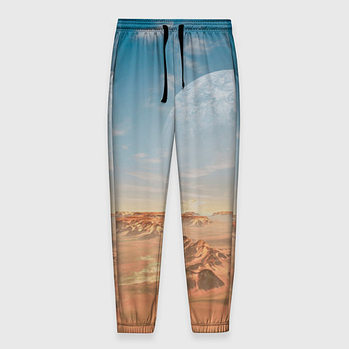 Мужские брюки Пустынная планета и спутник / 3D-принт – фото 1