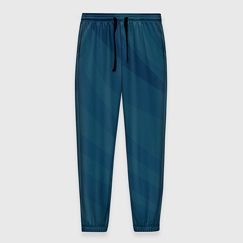 Мужские брюки Сине-зеленый плавные полосы / 3D-принт – фото 1