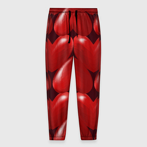 Мужские брюки Red hearts / 3D-принт – фото 1
